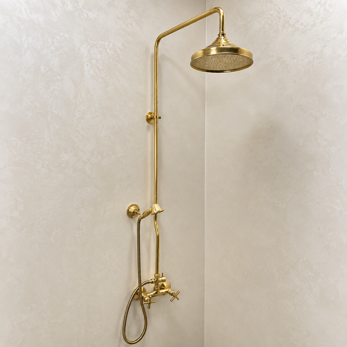 Unlacquered Brass Rain Shower