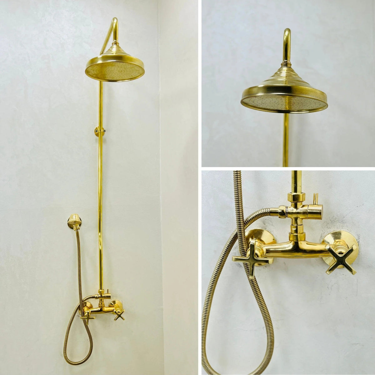 Unlacquered Brass Rain Shower