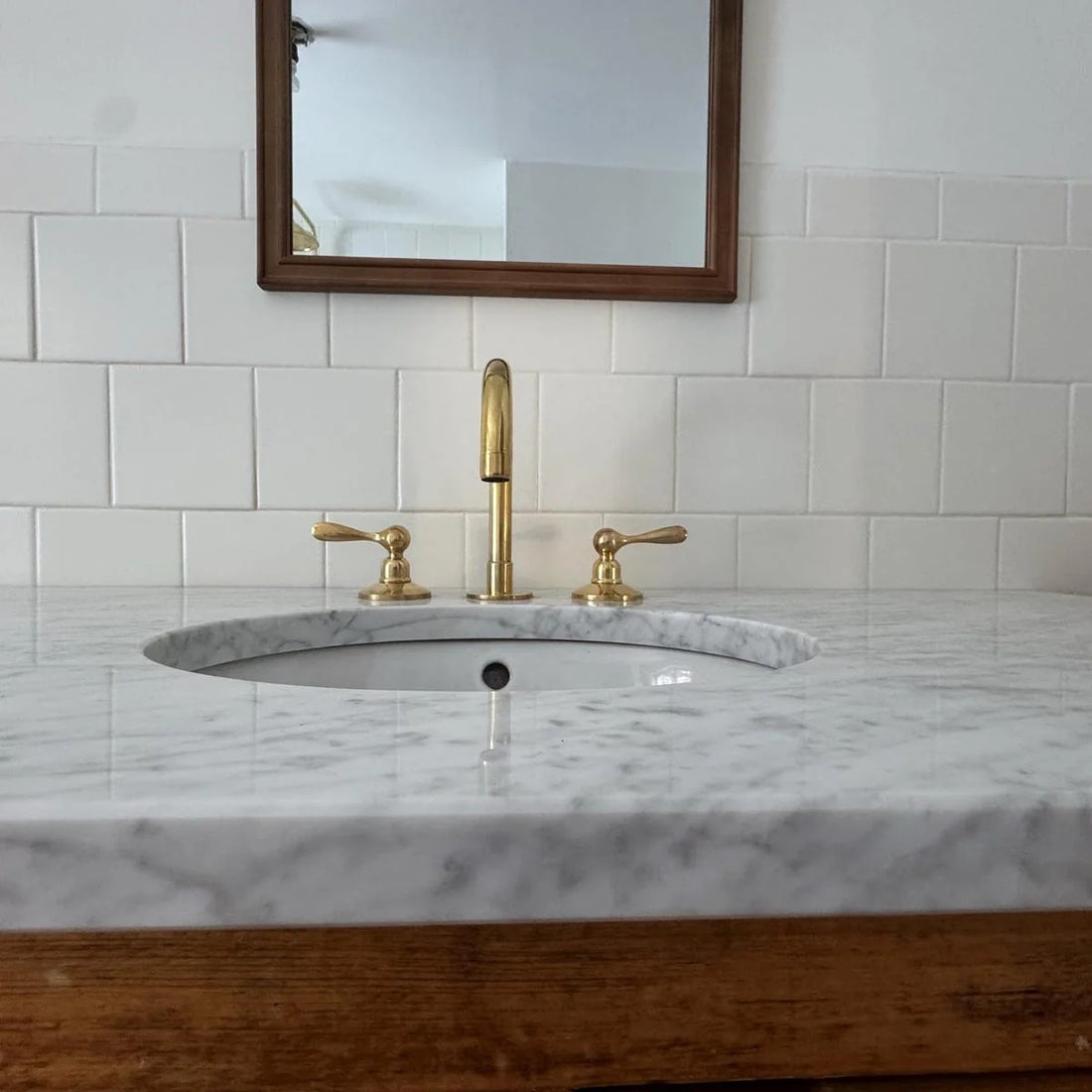 Unlacquered Brass Deck-Mounted Faucet