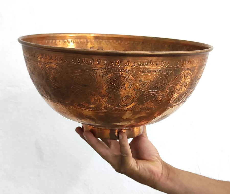 Solid Engraved Copper Vessel Sink