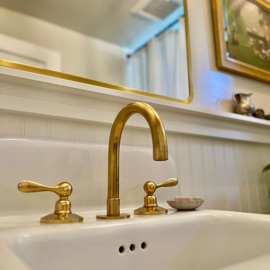 Unlacquered Brass Deck-Mounted Faucet