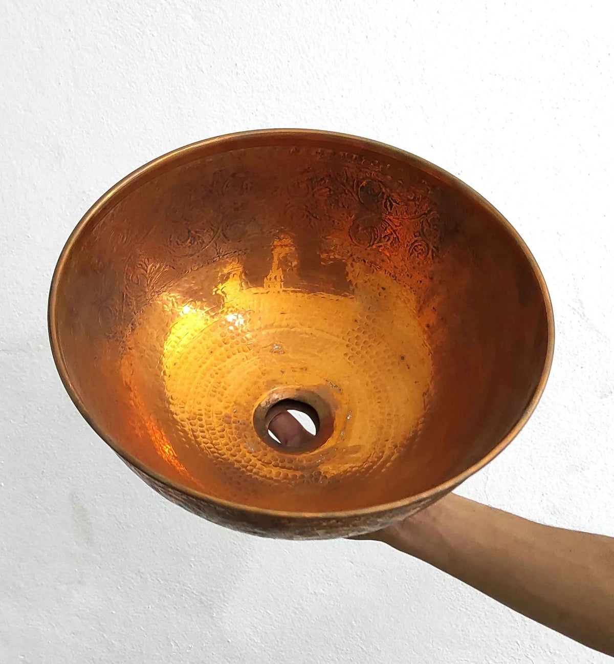 Solid Engraved Copper Vessel Sink